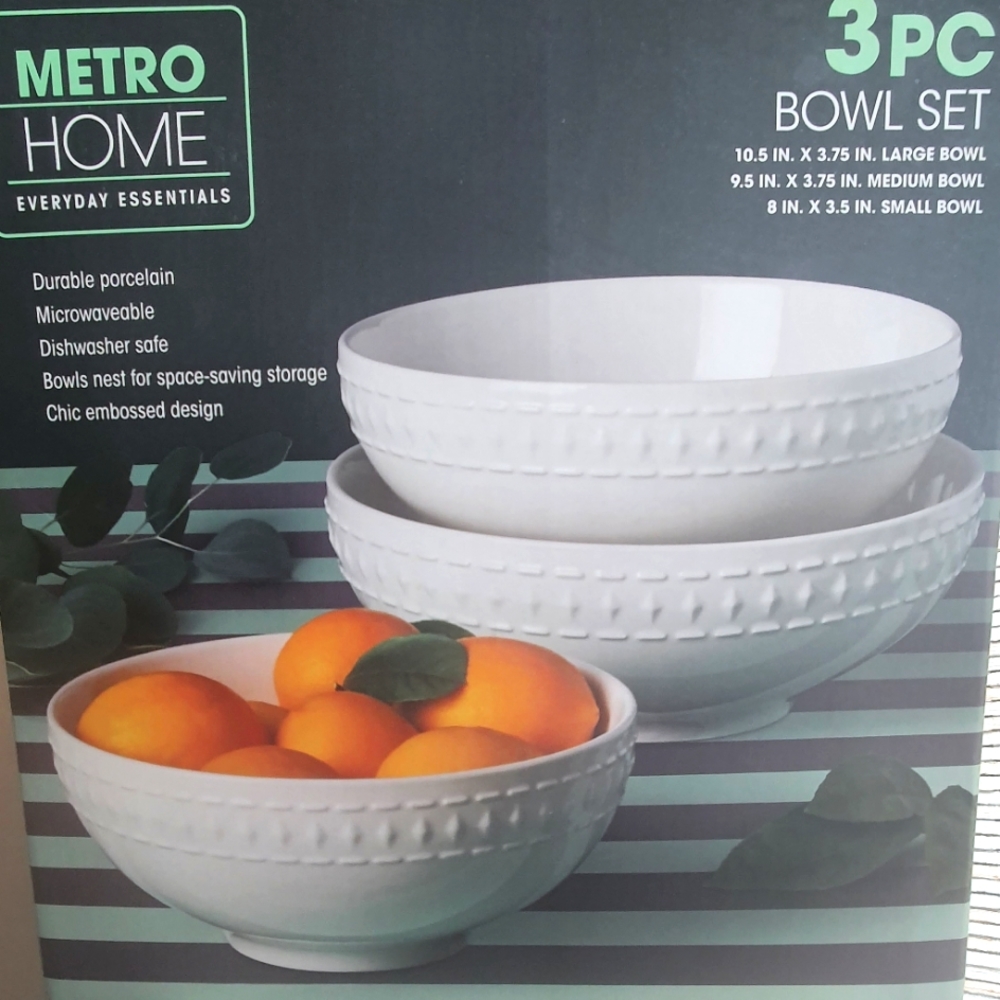 Metro Home- 3 pc Bowl set